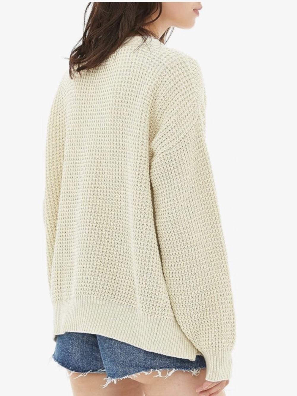 2026 Cardigan Sweaters Women 100% Cotton ButtonDown Oversized Knit Outerwear M - Picture 4 of 5